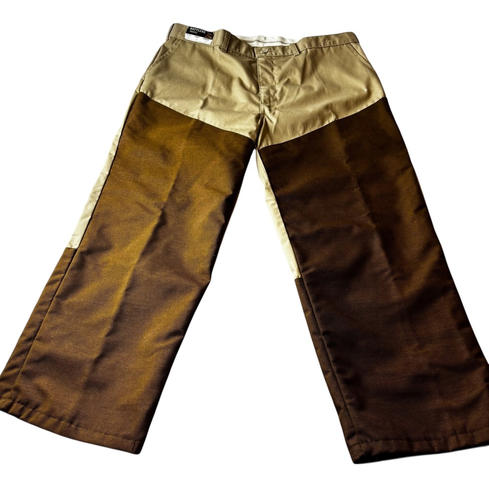 Rattlers Brand 44x29 Two Tone Work Pants Carpenter Trousers Khaki Brown USA NEW